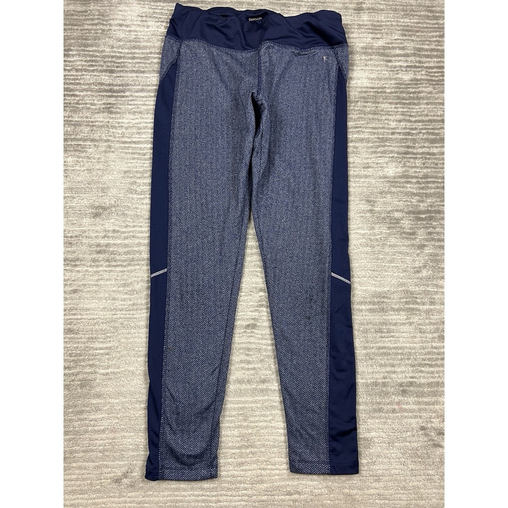 Danskin Now Leggings Womens Large‎ Blue Ankle Pull On Polyester Blend